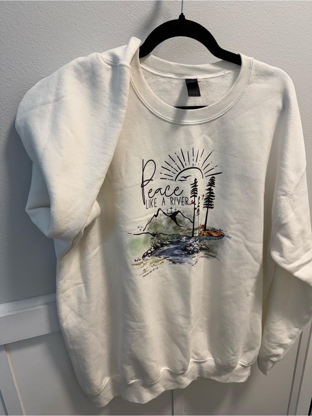 Dry Ground Mercantile Peace Like a River Christian Crewneck Sweatshirt
